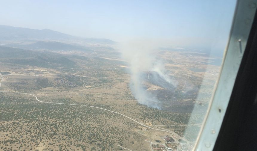 Aliağa'da arazi yangını! Söndürme çalışmaları sürüyor